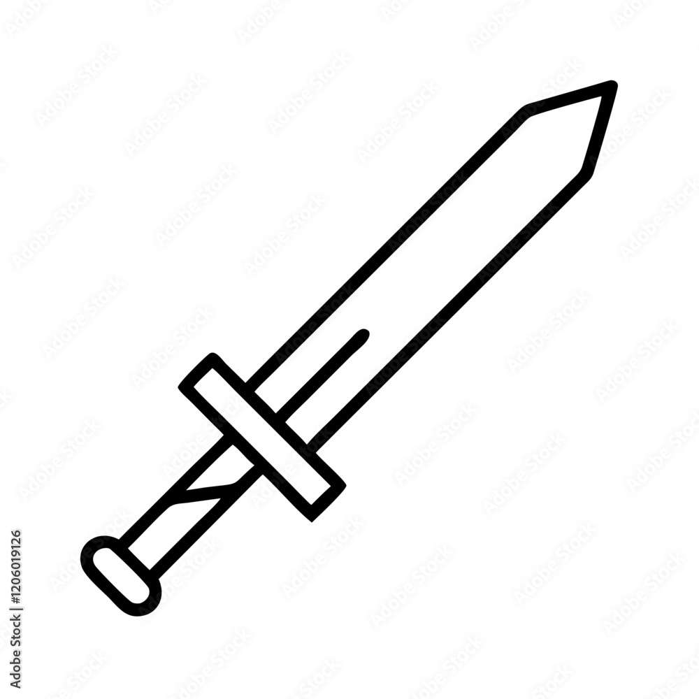 sword icon, sword line art - simple line art of sword, perfect for sword logos and icons sword icon, sword line art - simple line art of sword, perfect for sword logos and icons
