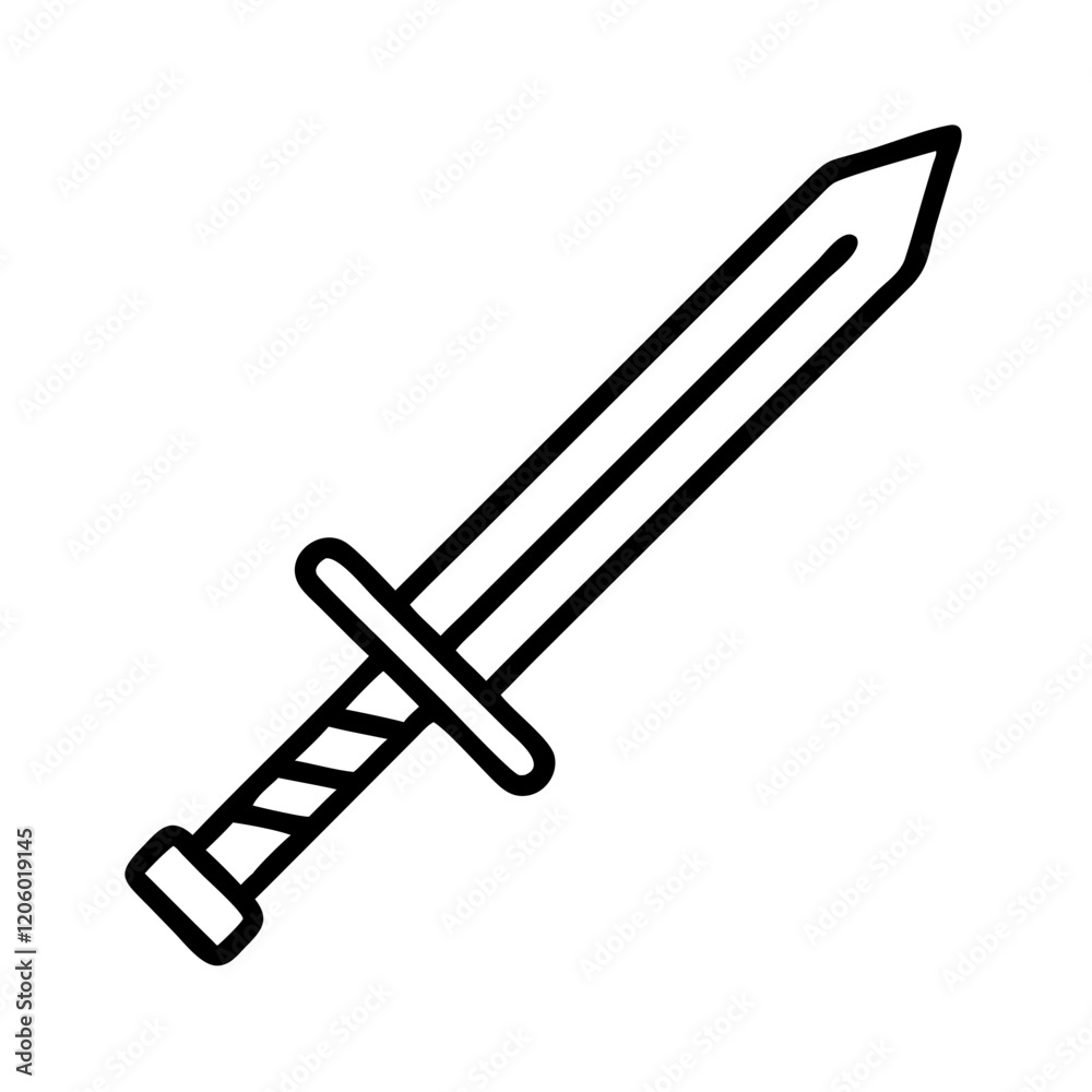sword icon, sword line art - simple line art of sword, perfect for sword logos and icons