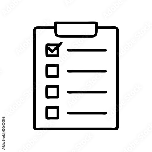 task list icon, task list line art - simple line art of task list, perfect for task list logos and icons