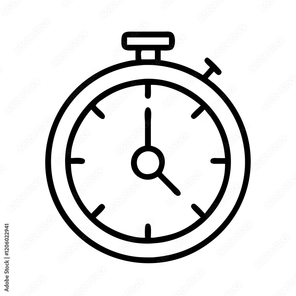 timer icon, timer line art - simple line art of timer, perfect for timer logos and icons