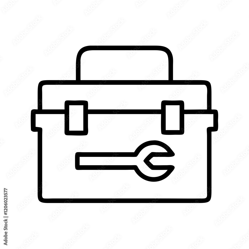 toolbox icon, toolbox line art - simple line art of toolbox, perfect for toolbox logos and icons toolbox icon, toolbox line art - simple line art of toolbox, perfect for toolbox logos and icons