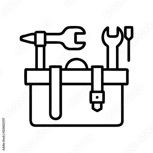 tool belt icon, tool belt line art - simple line art of tool belt, perfect for tool belt logos and icons