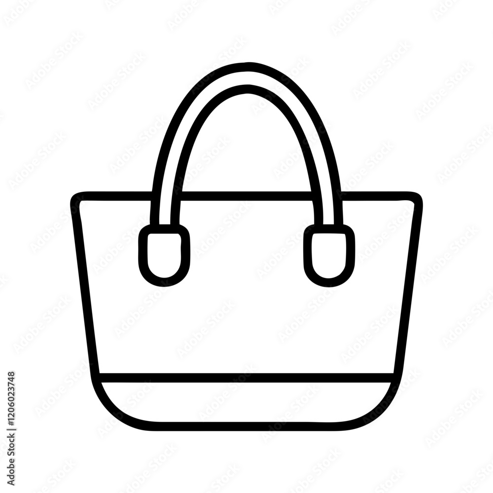 tote bag icon, tote bag line art - simple line art of tote bag, perfect for tote bag logos and icons tote bag icon, tote bag line art - simple line art of tote bag, perfect for tote bag logos and icons