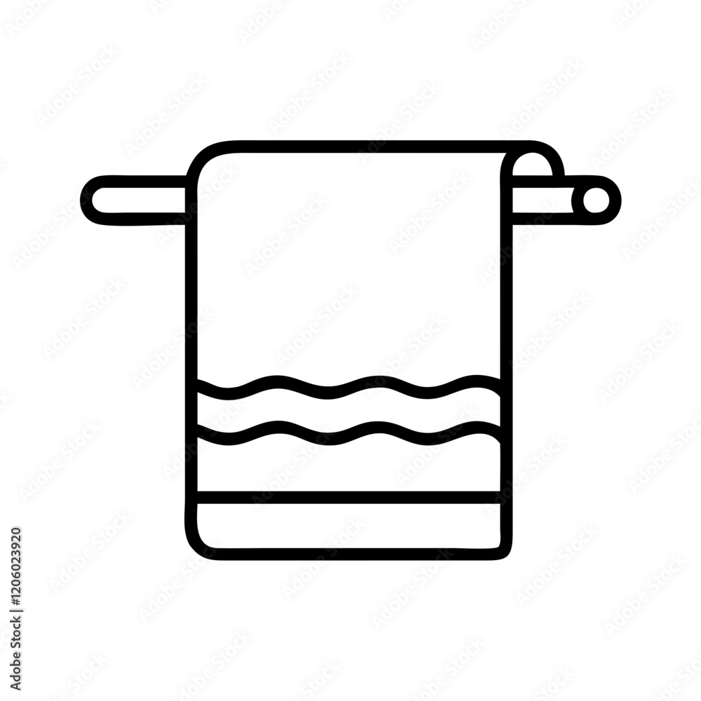 towel icon, towel line art - simple line art of towel, perfect for towel logos and icons towel icon, towel line art - simple line art of towel, perfect for towel logos and icons