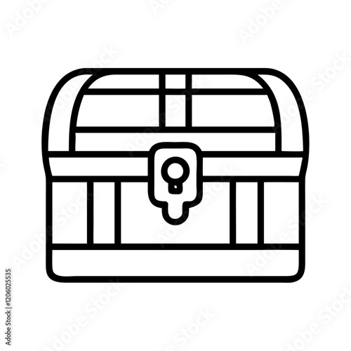 treasure chest icon, treasure chest line art - simple line art of treasure chest, perfect for treasure chest logos and icons