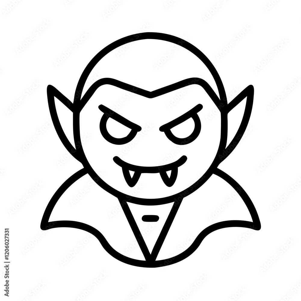 vampire icon, vampire line art - simple line art of vampire, perfect for vampire logos and icons