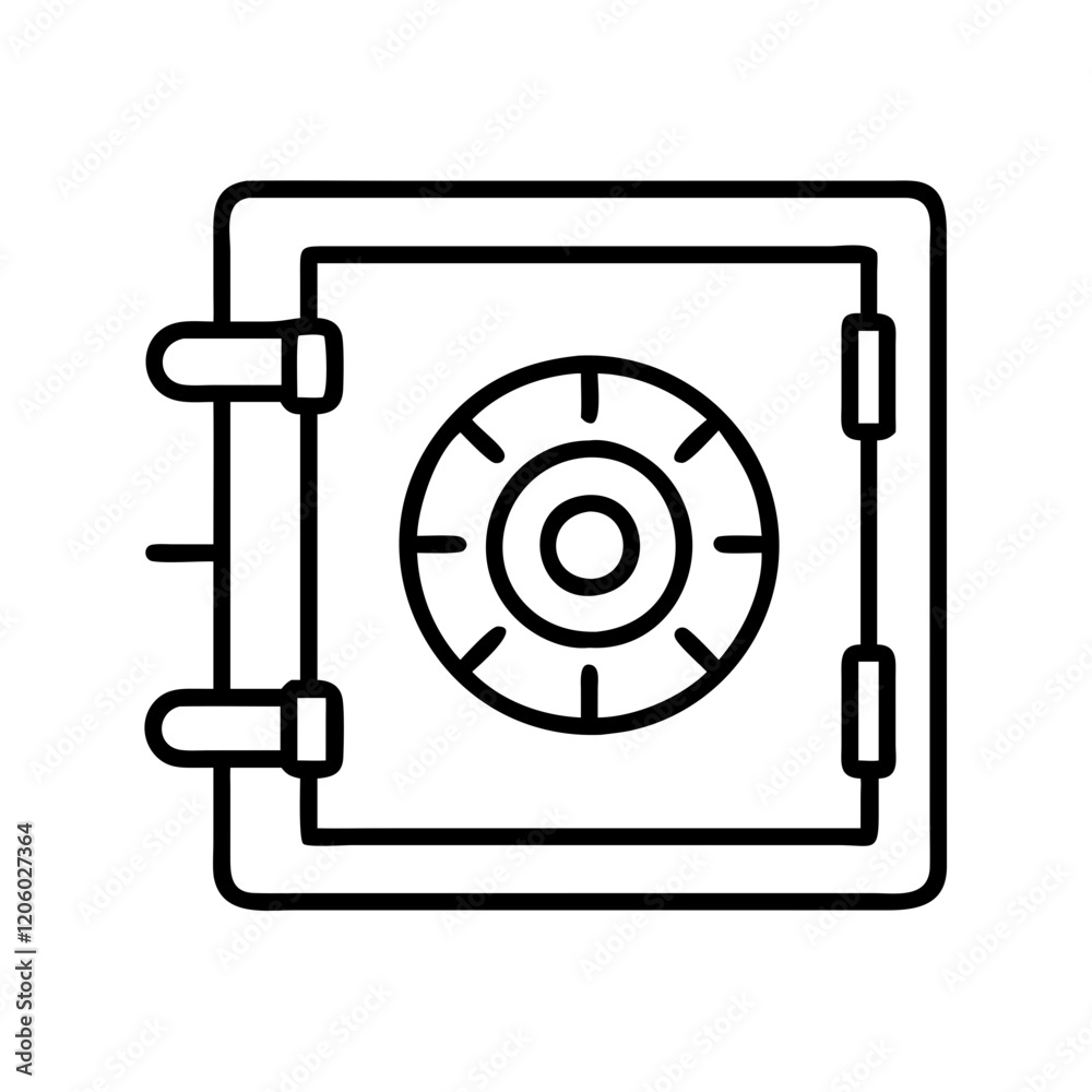vault door icon, vault door line art - simple line art of vault door, perfect for vault door logos and icons vault door icon, vault door line art - simple line art of vault door, perfect for vault door logos and icons