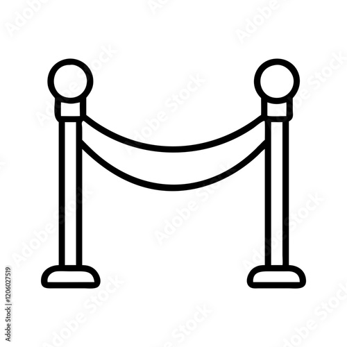 velvet rope icon, velvet rope line art - simple line art of velvet rope, perfect for velvet rope logos and icons
