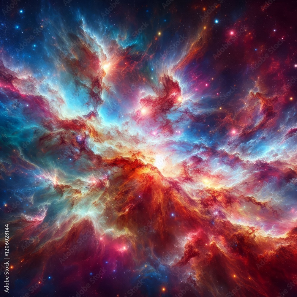 Fototapeta premium Cosmic Galaxy with Vibrant Nebulas