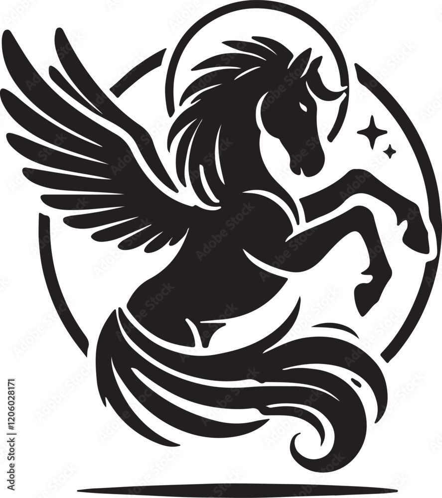 Fototapeta premium horse angle victor silhouette style.