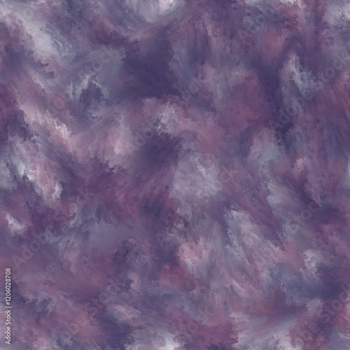 Abstract grunge wall background. Acrylic painting. Big and liquid brush strokes. Seamless hand drawn pattern. Plum purple, dusty purple, pastel grey and greyish purple colors