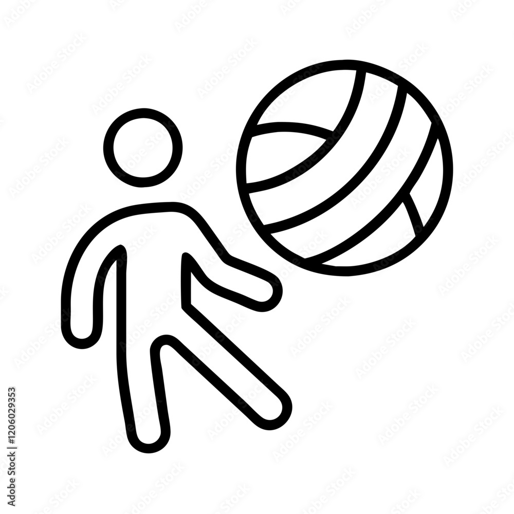Fototapeta premium volleyball icon, volleyball line art - simple line art of volleyball, perfect for volleyball logos and icons