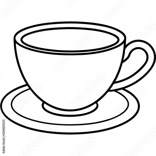 Elegant Tea Cup Sketch Vector