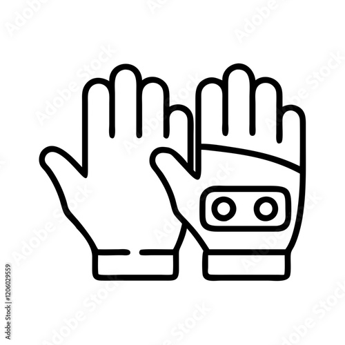 vr gloves icon, vr gloves line art - simple line art of vr gloves, perfect for vr gloves logos and icons