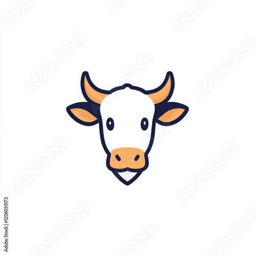 Wallpaper Mural Cow head illustration, farm animal, white background, agriculture, for children's book Torontodigital.ca