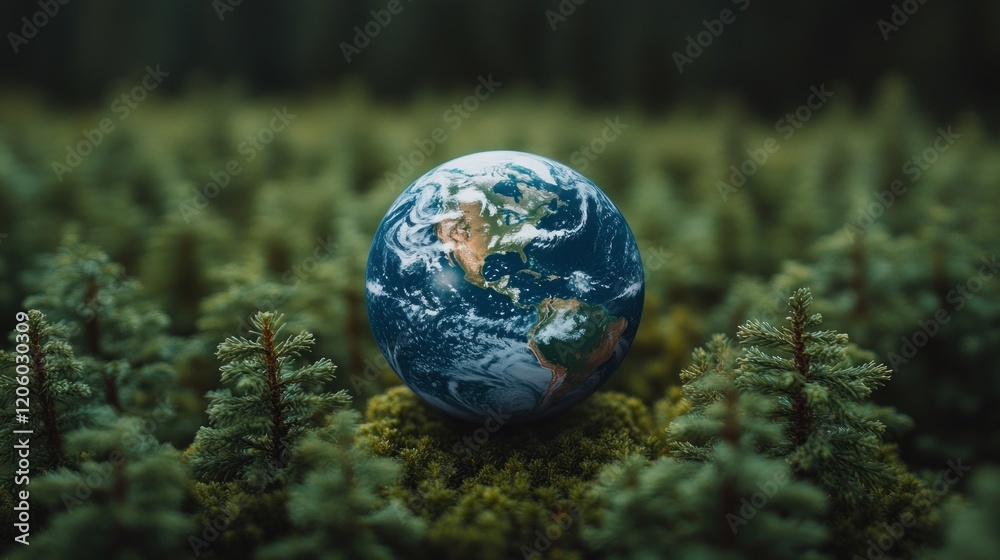 Earth resting in forest, nature conservation Earth resting in forest, nature conservation