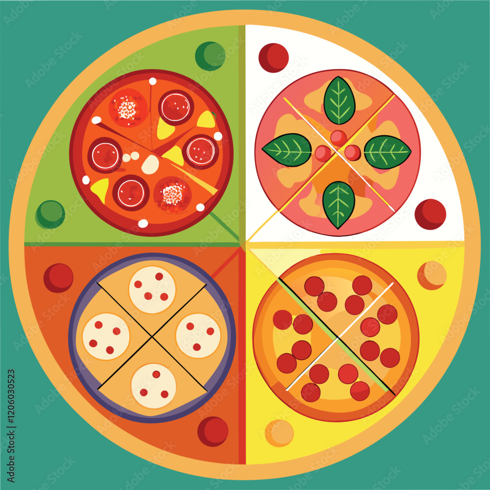 Delicious Pizza Food Vector Illustration: Fresh, Tasty Pizza Design on White Background Delicious Pizza Food Vector Illustration: Fresh, Tasty Pizza Design on White Background