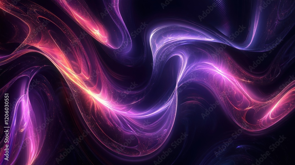 Obraz premium Futuristic abstract background with glowing neon elements, smooth gradients, and high-tech patterns in a dark tone, for a sleek, innovative look