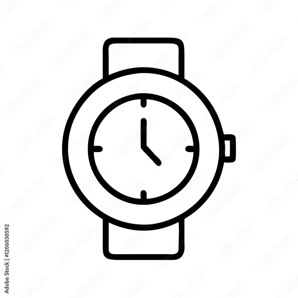 watch icon, watch line art - simple line art of watch, perfect for watch logos and icons watch icon, watch line art - simple line art of watch, perfect for watch logos and icons