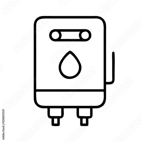 water heater icon, water heater line art - simple line art of water heater, perfect for water heater logos and icons