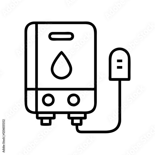 water heater icon, water heater line art - simple line art of water heater, perfect for water heater logos and icons