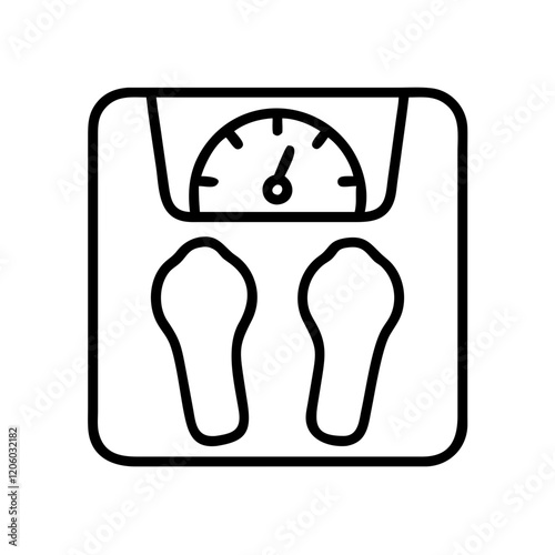 weighing scale icon, weighing scale line art - simple line art of weighing scale, perfect for weighing scale logos and icons