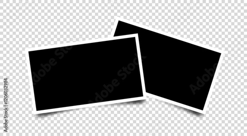 Realistic duo photo frame isolated on transparent background.