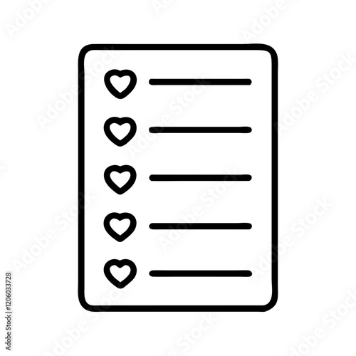 wishlist icon, wishlist line art - simple line art of wishlist, perfect for wishlist logos and icons