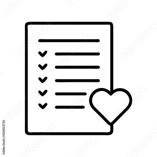 wishlist icon, wishlist line art - simple line art of wishlist, perfect for wishlist logos and icons