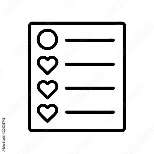 wishlist icon, wishlist line art - simple line art of wishlist, perfect for wishlist logos and icons
