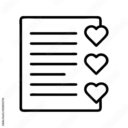wishlist icon, wishlist line art - simple line art of wishlist, perfect for wishlist logos and icons