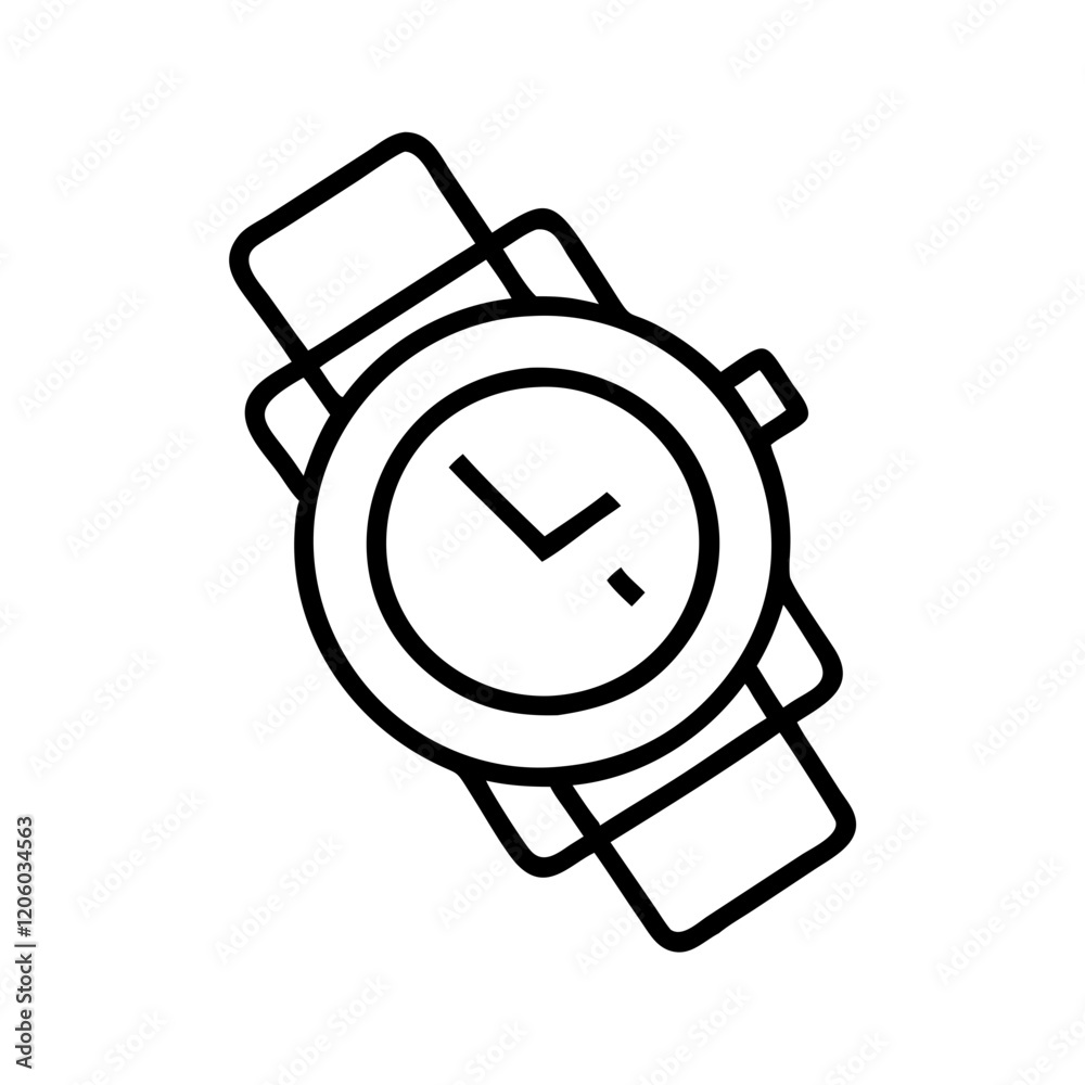wristwatch icon, wristwatch line art - simple line art of wristwatch, perfect for wristwatch logos and icons wristwatch icon, wristwatch line art - simple line art of wristwatch, perfect for wristwatch logos and icons