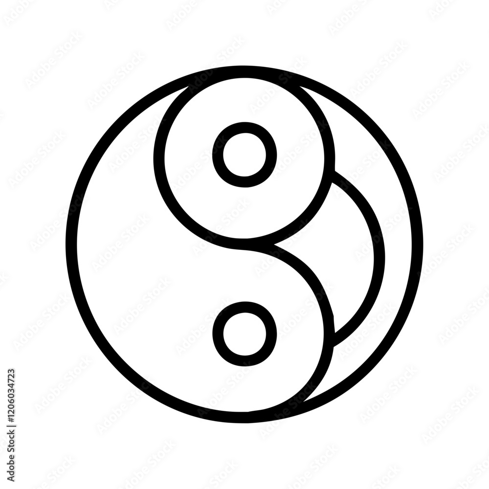 yin yang icon, yin yang line art - simple line art of yin yang, perfect for yin yang logos and icons yin yang icon, yin yang line art - simple line art of yin yang, perfect for yin yang logos and icons