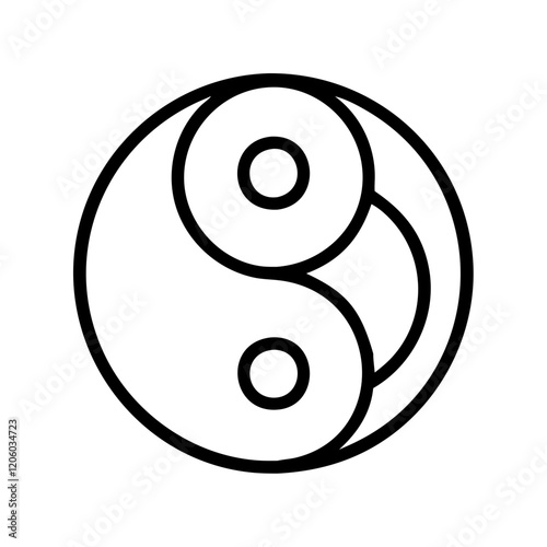 yin yang icon, yin yang line art - simple line art of yin yang, perfect for yin yang logos and icons