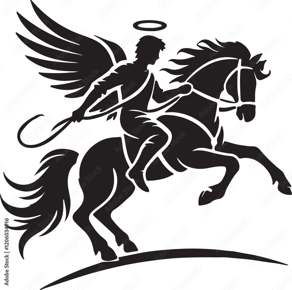 Fototapeta premium horse angel silhouette victor design