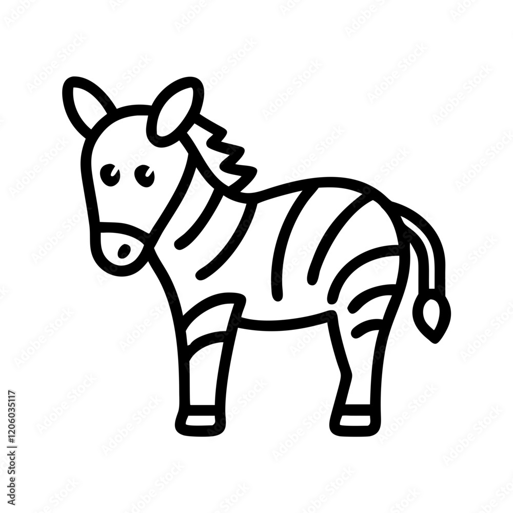zebra icon, zebra line art - simple line art of zebra, perfect for zebra logos and icons zebra icon, zebra line art - simple line art of zebra, perfect for zebra logos and icons