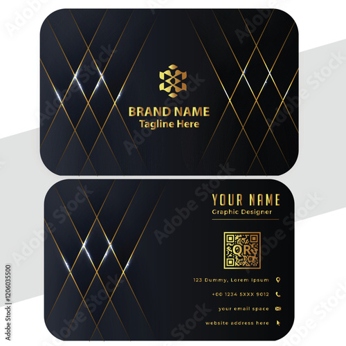 elegant black modern business card template design