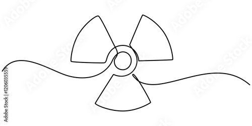 Biological hazard symbol. Icon for design. Easily editable, continuous one line drawing, Biohazard icon logo sign vector outline, Biological hazard symbol. Icon for design. Blank, white and black.