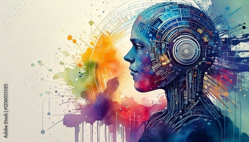 Futuristic Artificial Intelligence Image with beautiful colors
