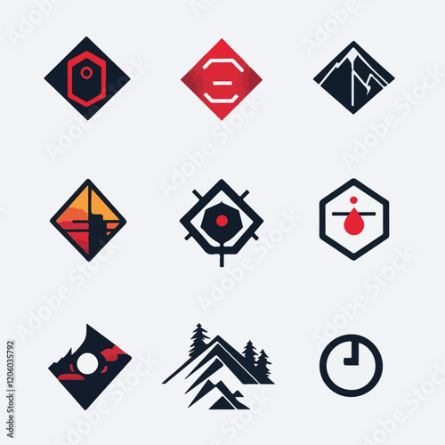 Abstract logos mega collection. Geometrical abstract logos
