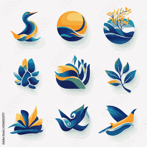 Abstract logos mega collection. Geometrical abstract logos
