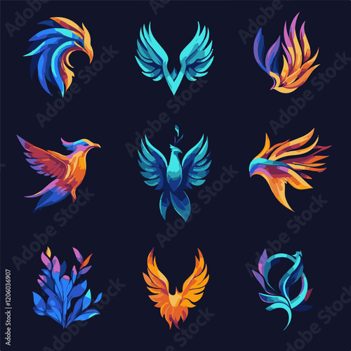Abstract logos mega collection. Geometrical abstract logos