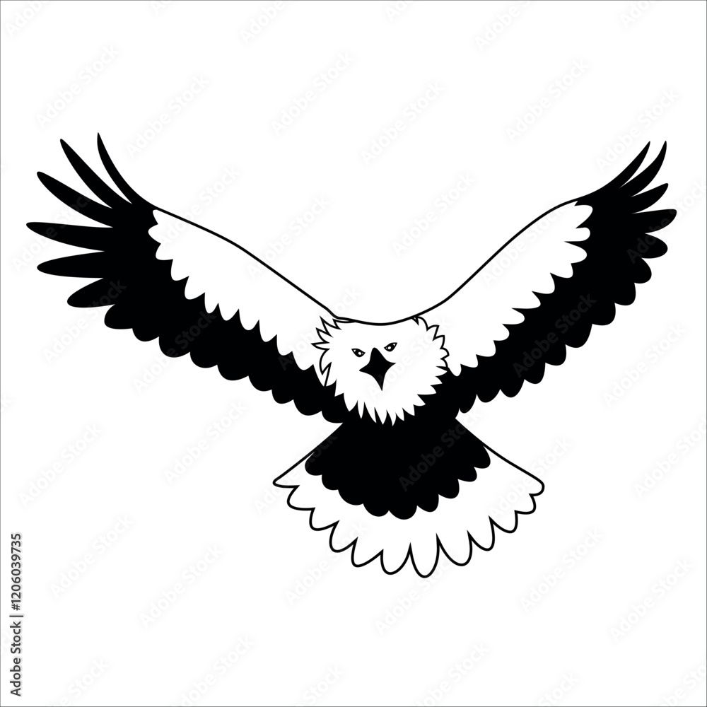 Obraz premium American Eagle Bird Silhouette Vector illustration