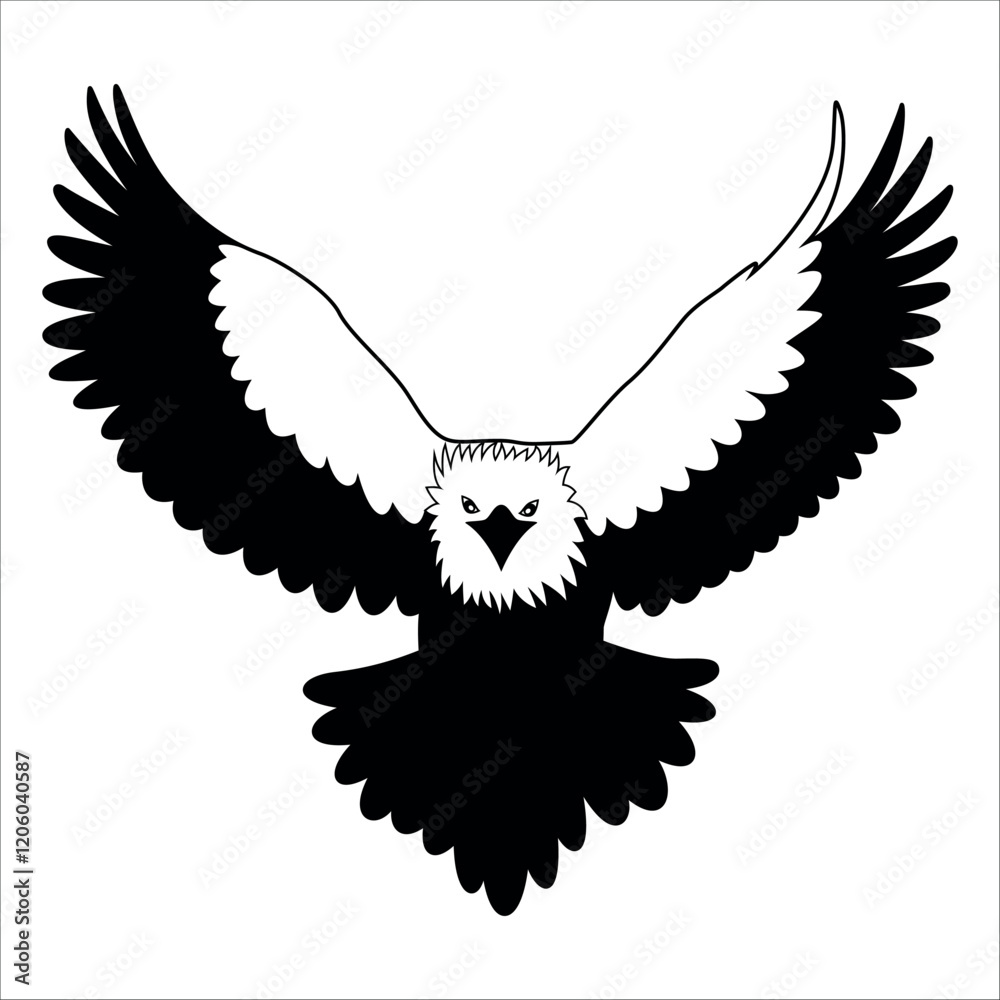 Obraz premium American Eagle Bird Silhouette Vector illustration