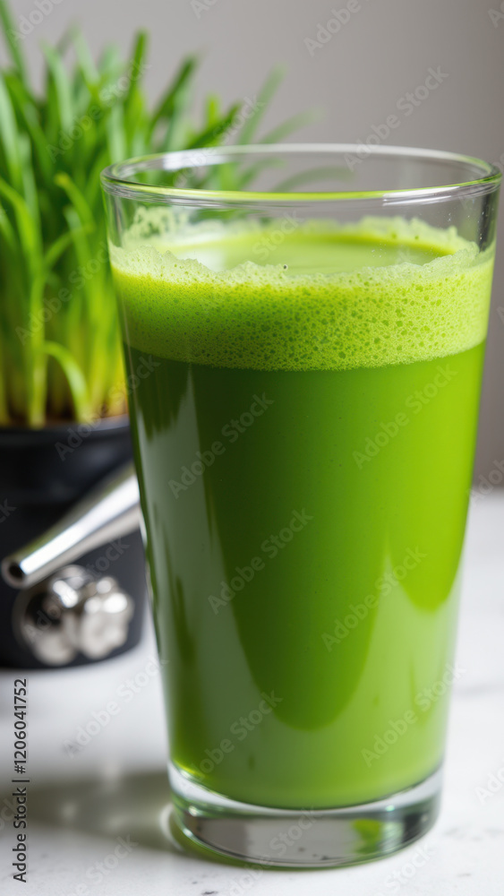 Fresh green smoothie or juice on a kitchen counter, promoting healthy lifestyle and wellness choices. Fresh green smoothie or juice on a kitchen counter, promoting healthy lifestyle and wellness choices.