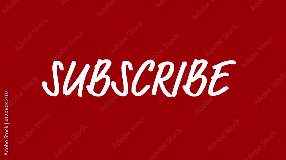 Animated Subscribe Written Script Text on a Red Background Animated Subscribe Written Script Text on a Red Background