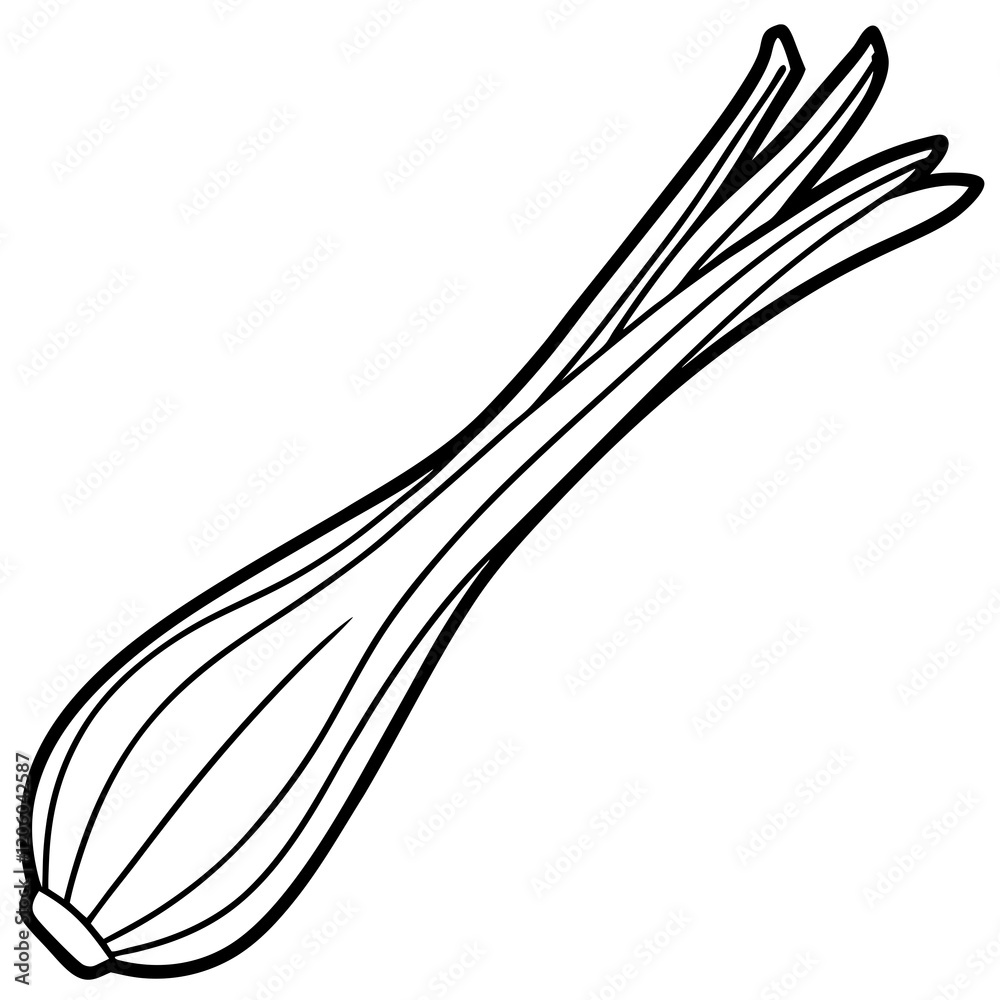 Minimalist Leek Line Art Vector Minimalist Leek Line Art Vector