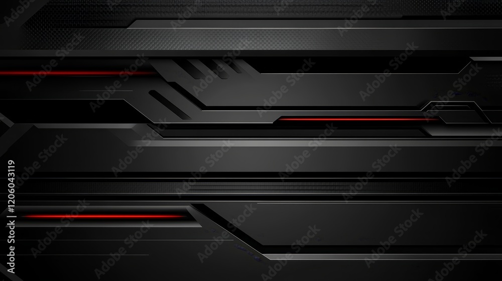 A sleek, modern black background with angular patterns and red accents for graphic design use. A sleek, modern black background with angular patterns and red accents for graphic design use.
