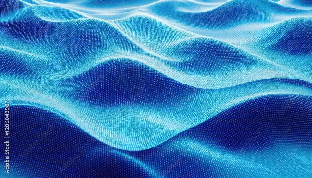 Obraz premium Abstract Digital Wave Landscape: Blue and Cyan Flowing Texture