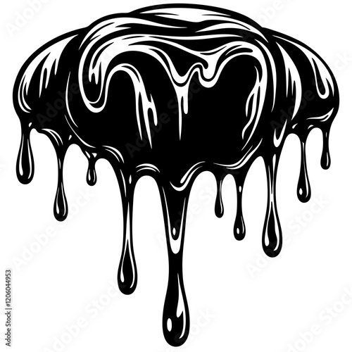  Current drops silhouette. Inks, paint, liquid, oil, molten circles Vector illustration 